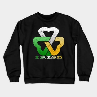 Celtic Knot Shamrock in Irish Flag Colors Crewneck Sweatshirt